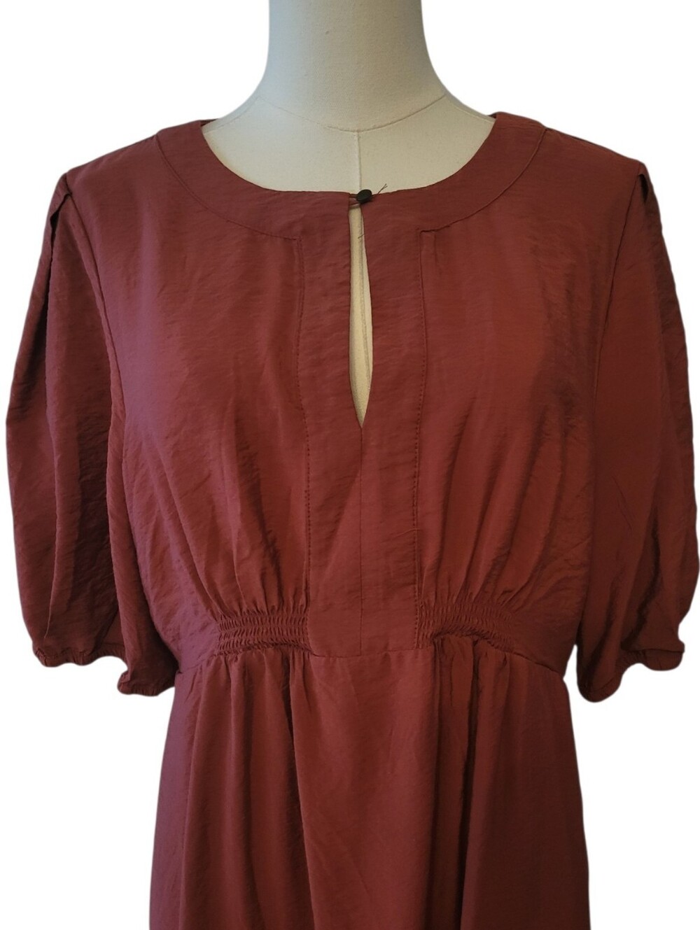 Maeve by Anthropologie Russet Red Tiered Maxi Dress Size Large - Picture 3 of 6